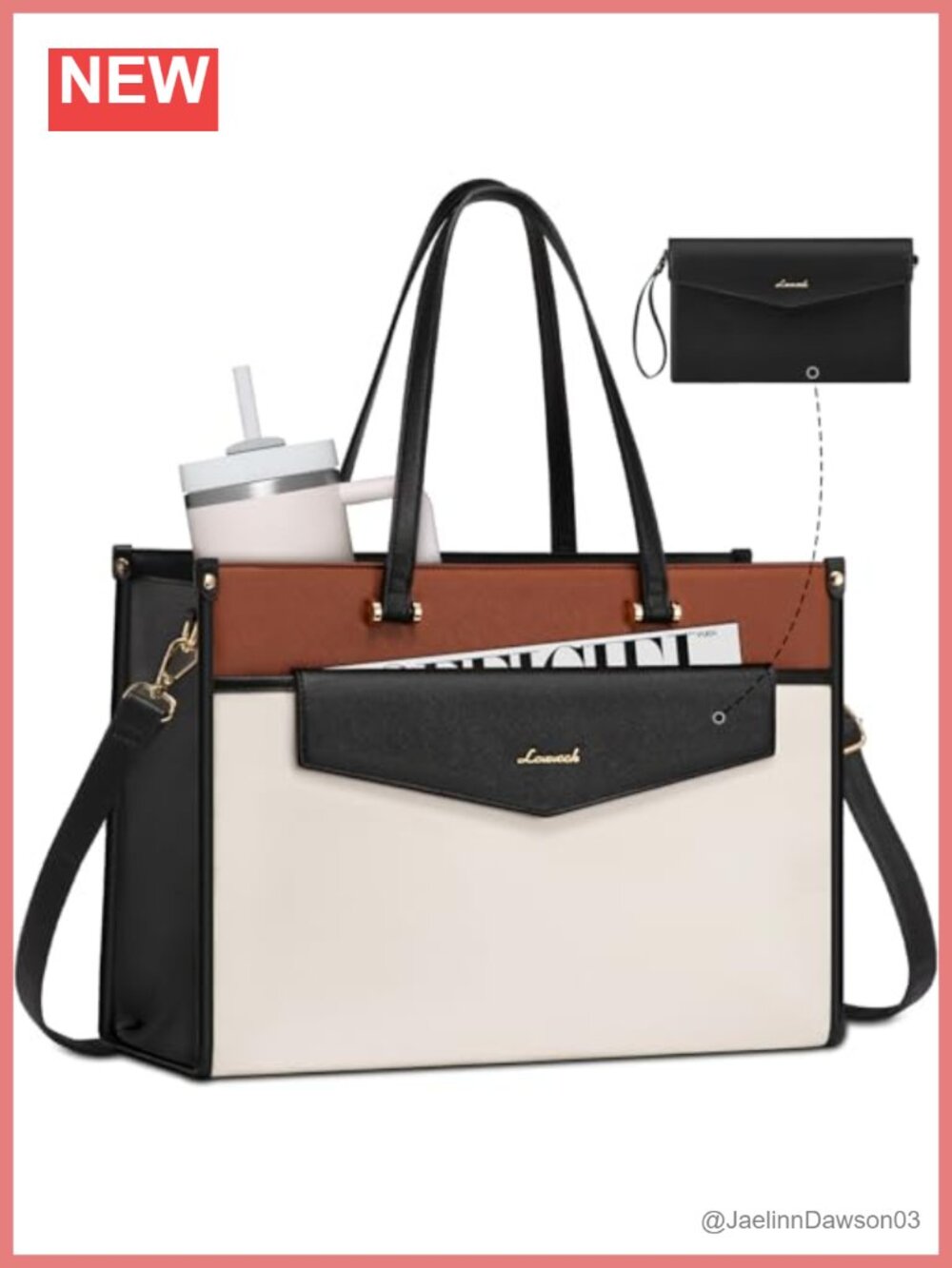 LOVEVOOK Laptop Tote Bag for Women 2-in-1 Work Purse Computer Briefcase Handbag